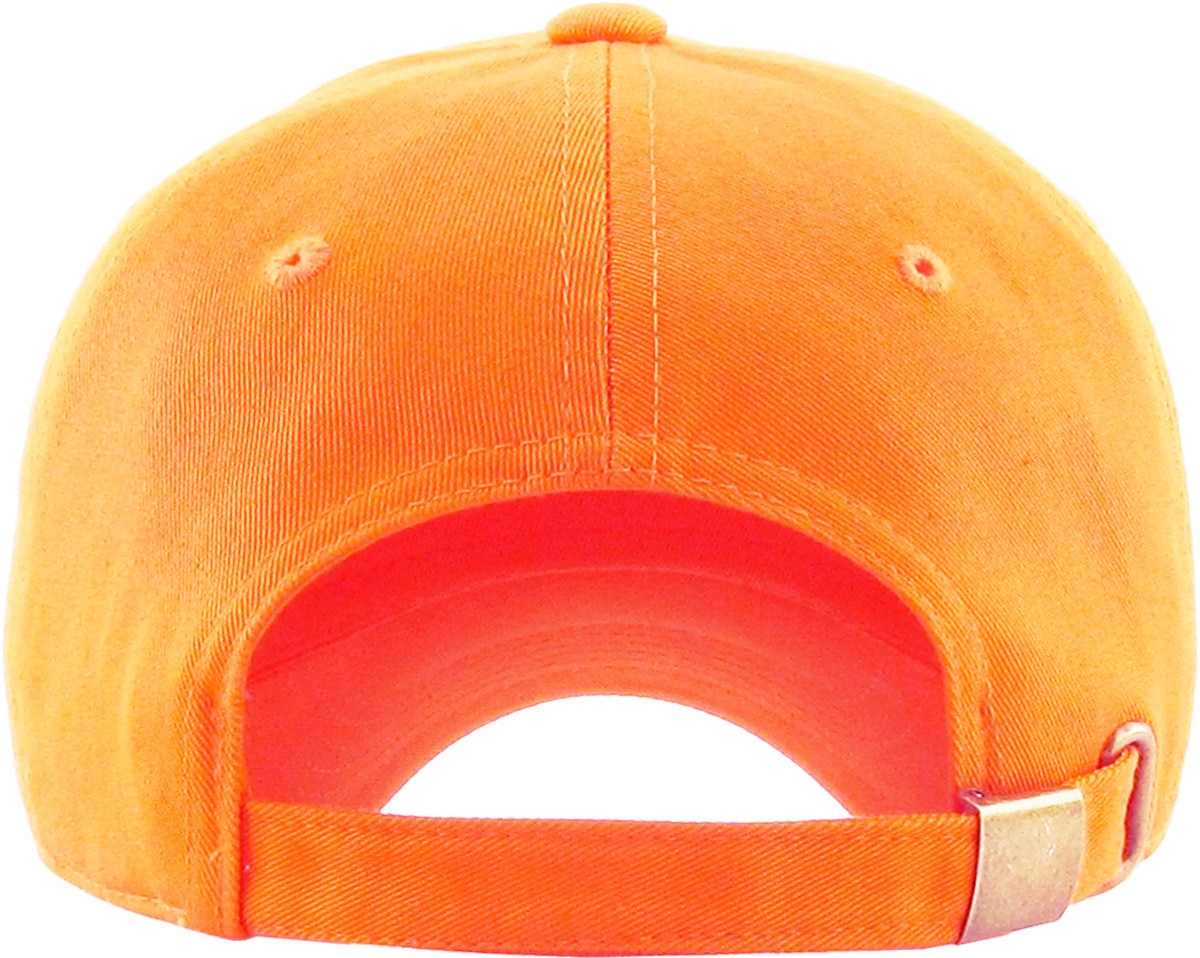 Pastel Orange Low Profile Baseball Caps Back View